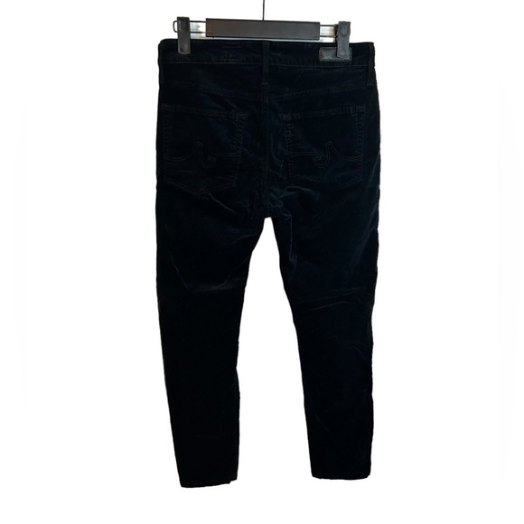 Ag Adriano Goldschmied Farrah High Rise Skinny Black Velour Pants - Picture 3 of 5